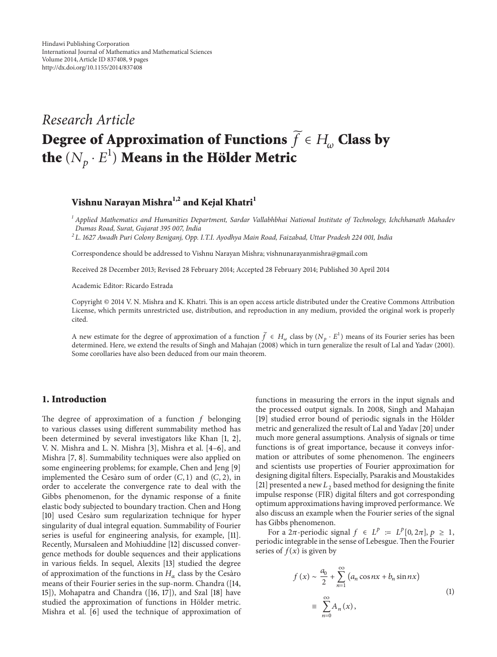 Degree Of Approximation Of Functionsf Hwclass By The Np E1 Means In The Holder Metric Topic Of Research Paper In Mathematics Download Scholarly Article Pdf And Read For Free On Cyberleninka Open Science Hub