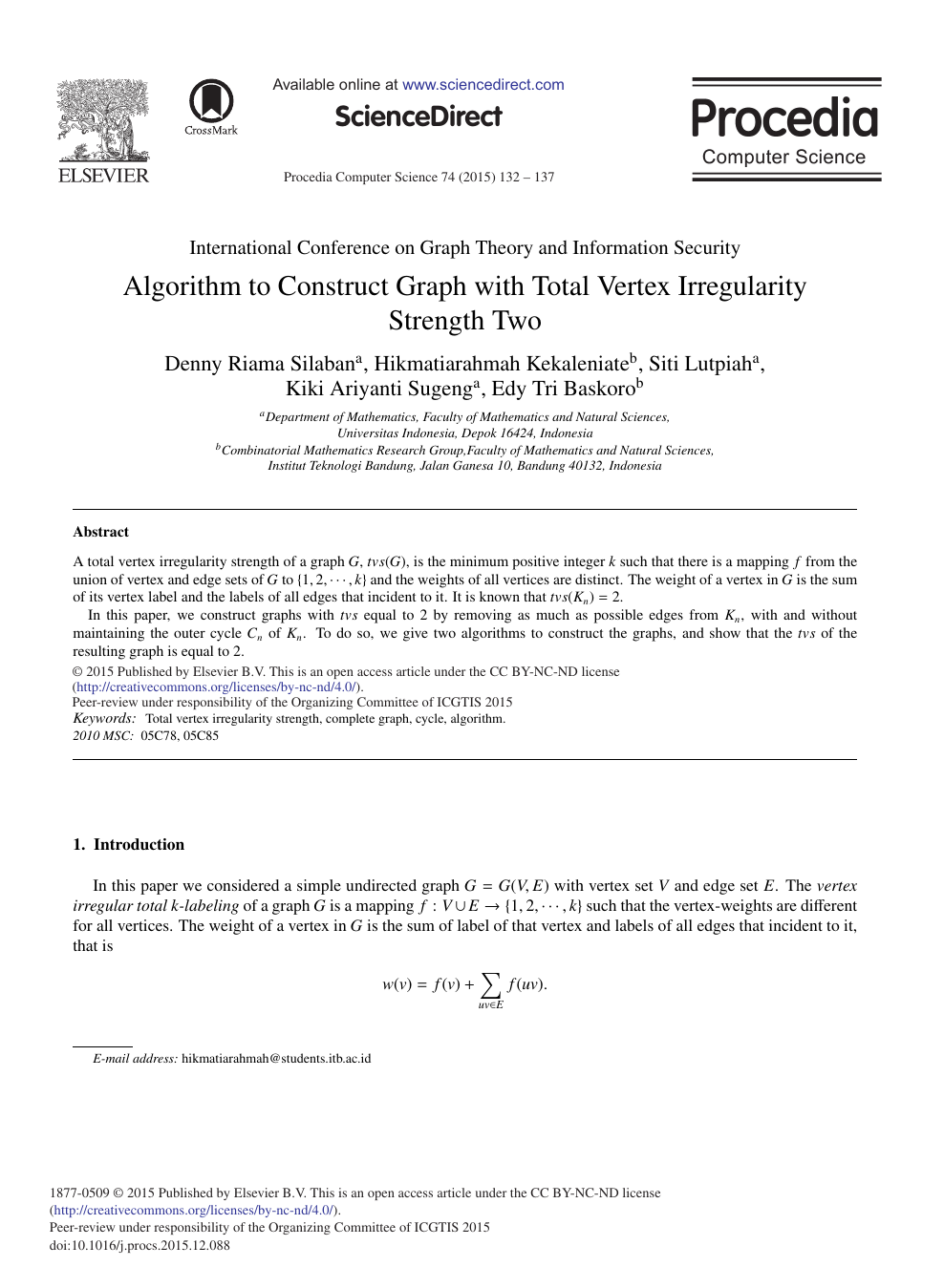 Algorithm To Construct Graph With Total Vertex Irregularity Strength Two Topic Of Research Paper In Computer And Information Sciences Download Scholarly Article Pdf And Read For Free On Cyberleninka Open Science