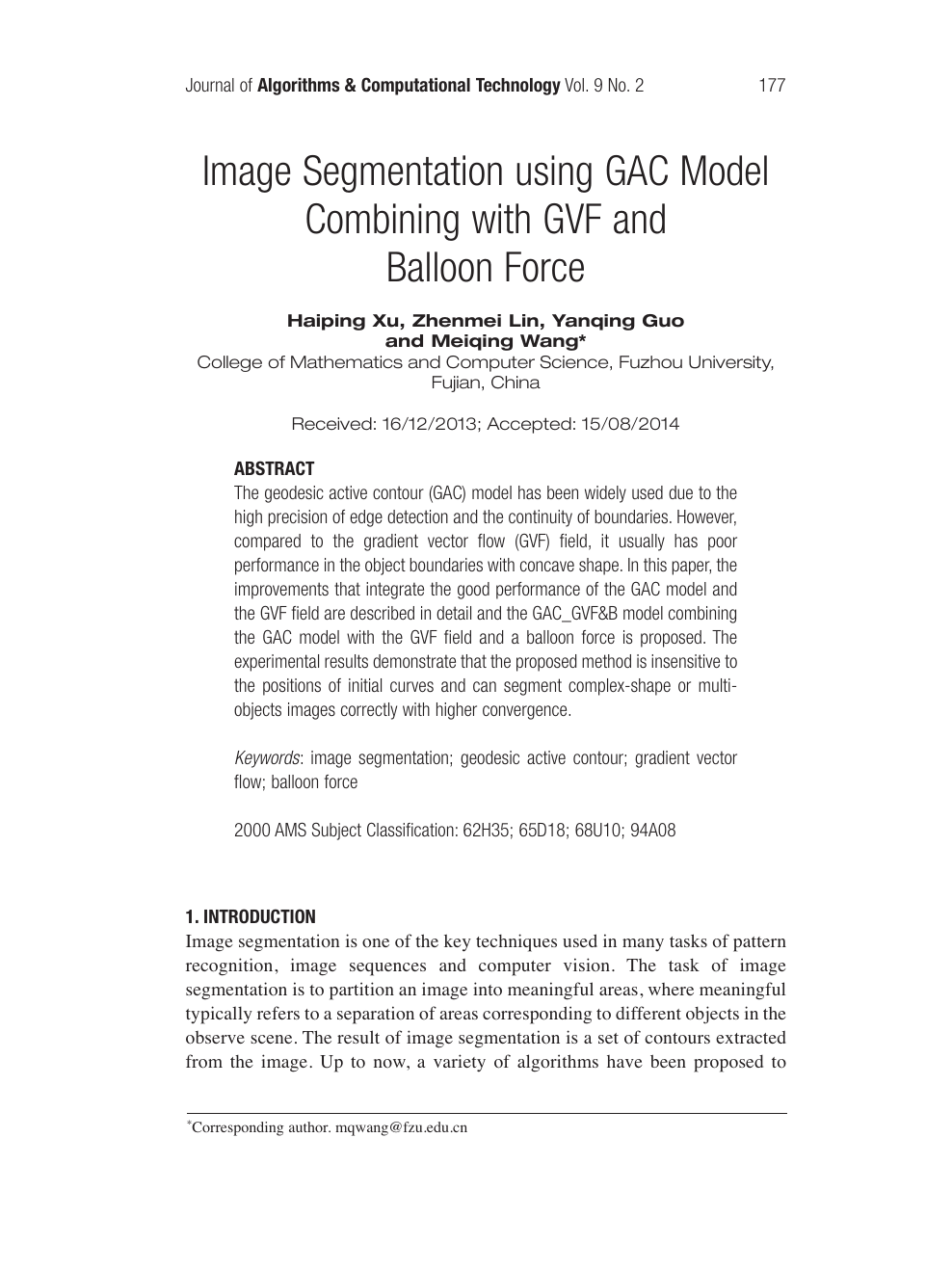 Image Segmentation Using Gac Model Combining With Gvf And Balloon Force Topic Of Research Paper In Medical Engineering Download Scholarly Article Pdf And Read For Free On Cyberleninka Open Science Hub