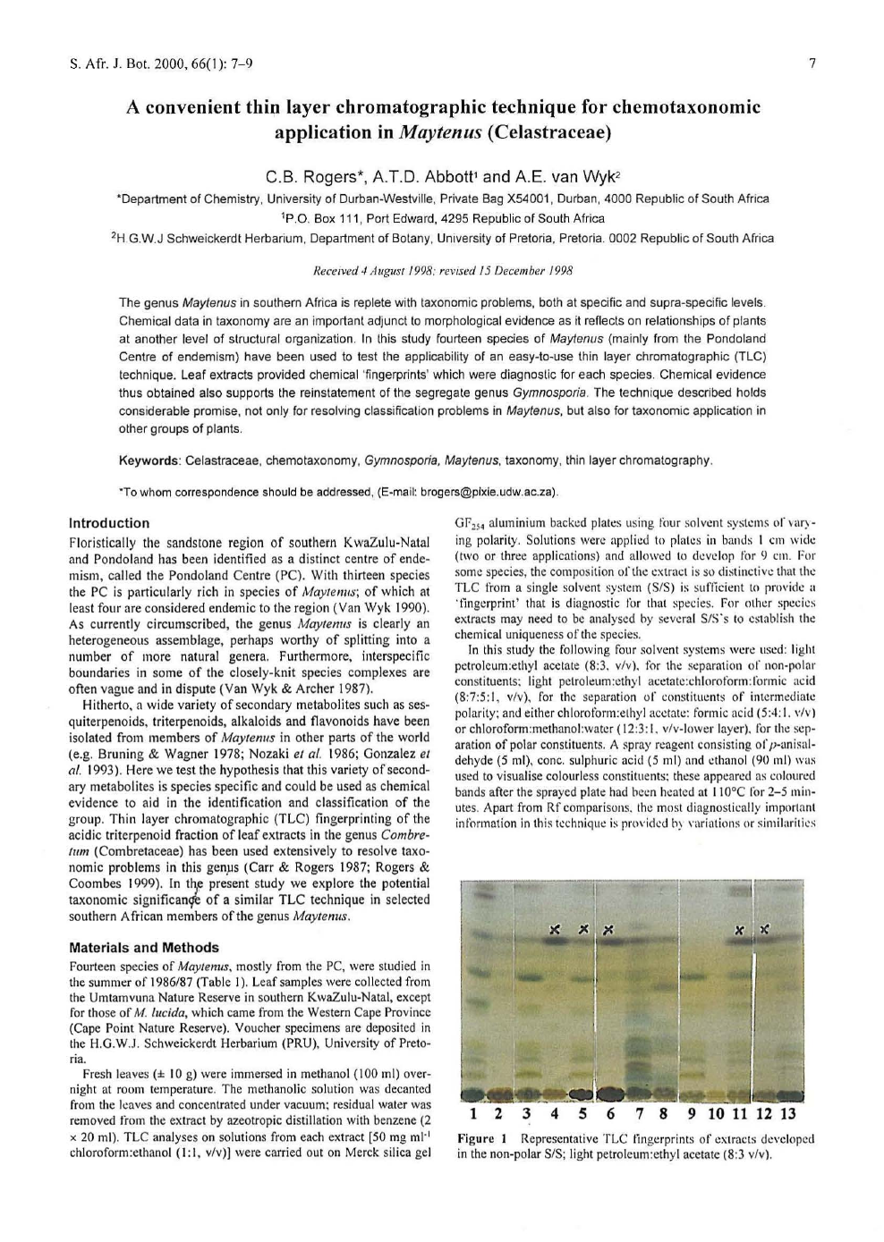 A Convenient Thin Layer Chromatographic Technique For Chemotaxonomic Application In Maytenus Celastraceae Topic Of Research Paper In Biological Sciences Download Scholarly Article Pdf And Read For Free On Cyberleninka Open Science