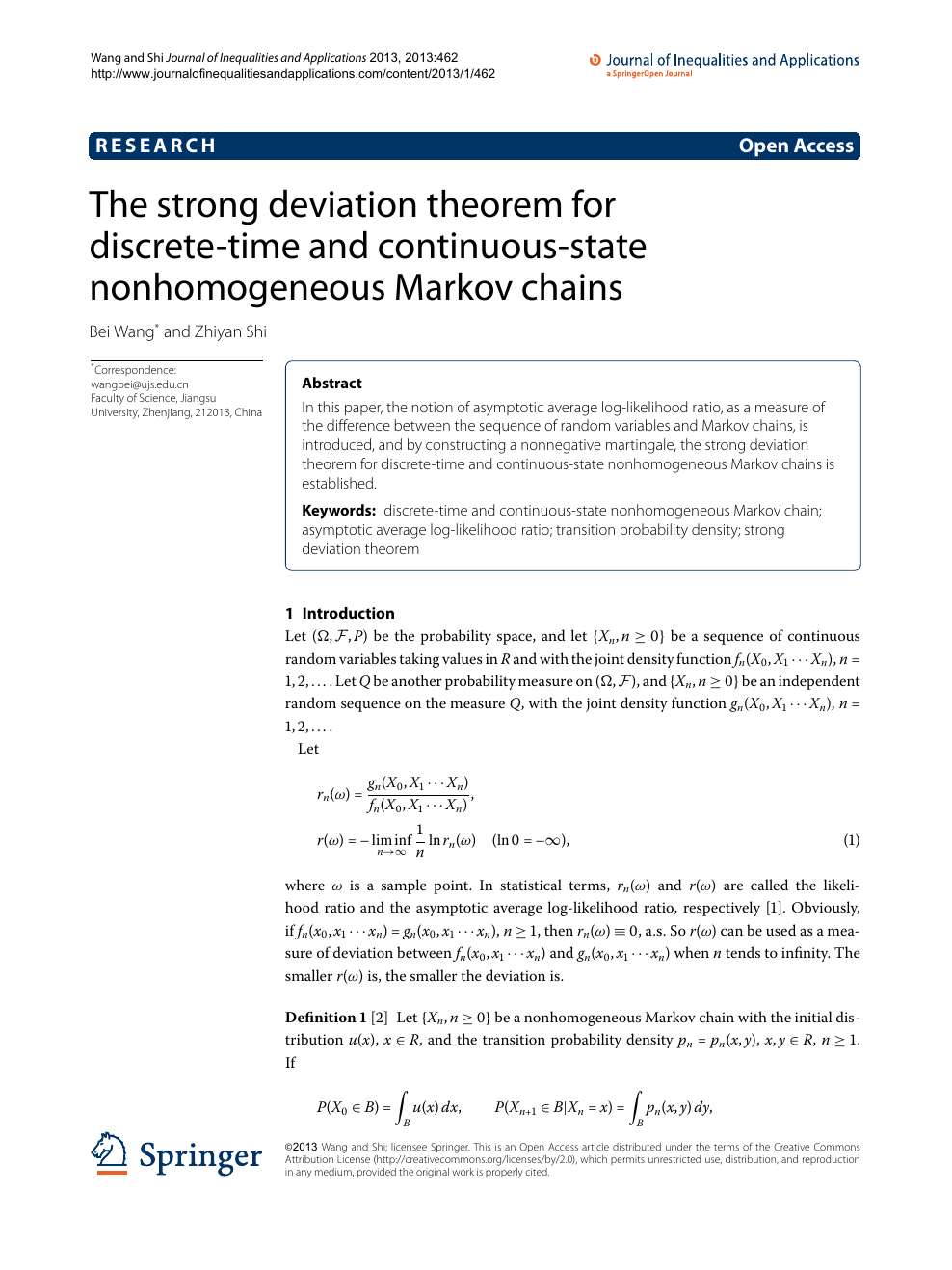 The Strong Deviation Theorem For Discrete Time And Continuous State Nonhomogeneous Markov Chains Topic Of Research Paper In Mathematics Download Scholarly Article Pdf And Read For Free On Cyberleninka Open Science Hub
