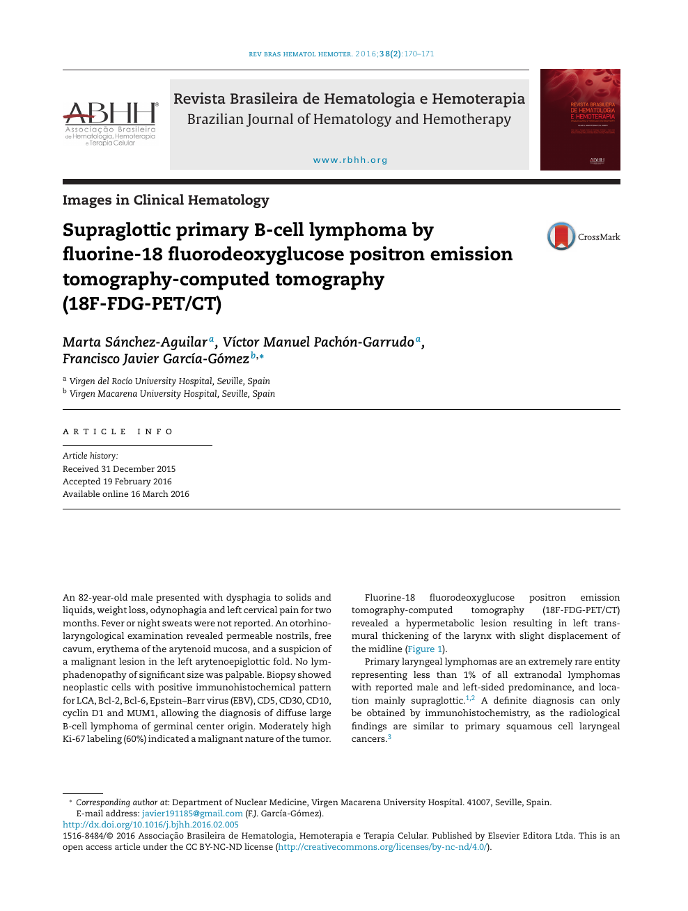 Supraglottic Primary B Cell Lymphoma By Fluorine 18 Fluorodeoxyglucose Positron Emission Tomography Computed Tomography 18f Fdg Pet Ct Topic Of Research Paper In Clinical Medicine Download Scholarly Article Pdf And Read For Free On Cyberleninka