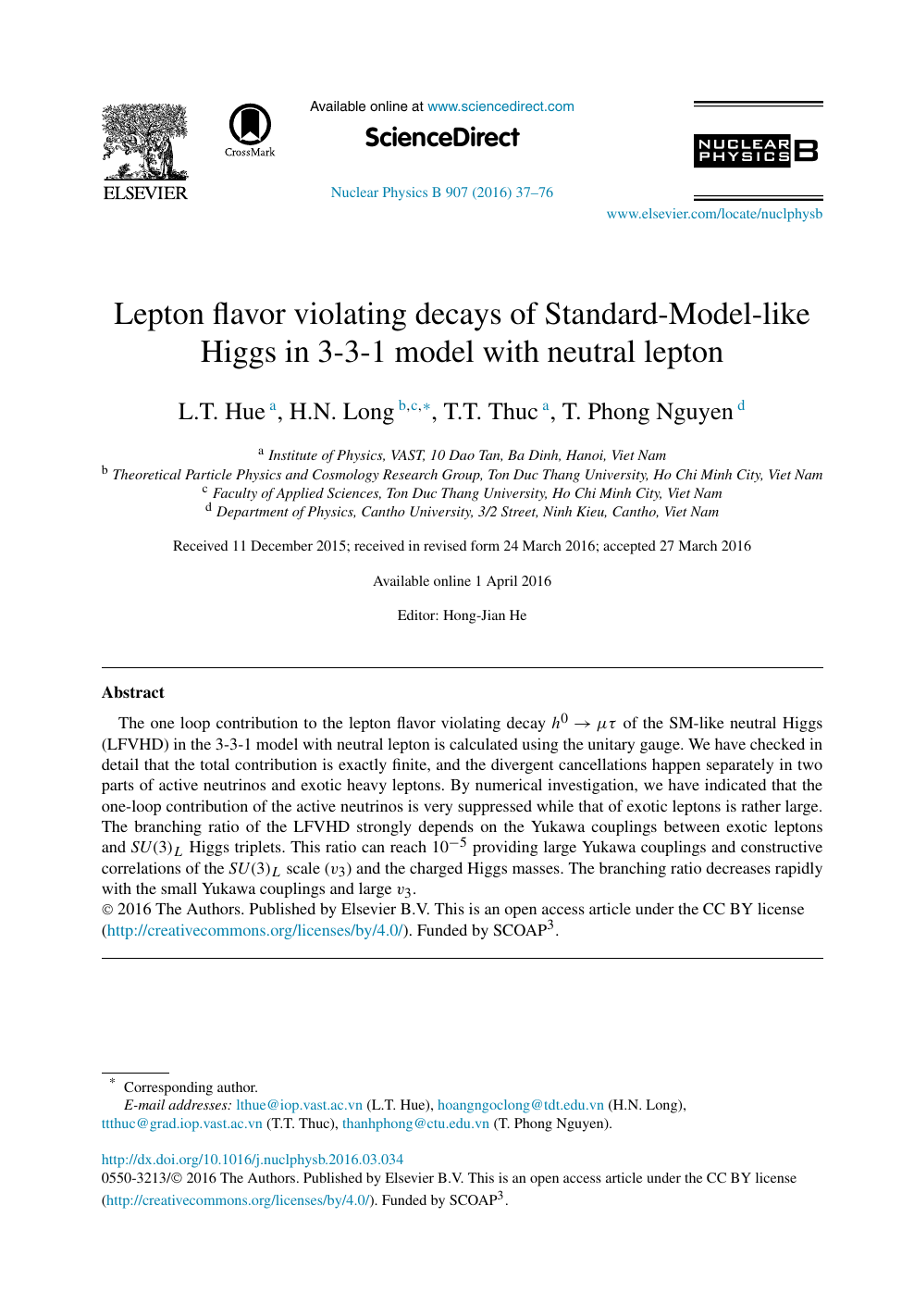 Lepton Flavor Violating Decays Of Standard Model Like Higgs In 3 3 1 Model With Neutral Lepton Topic Of Research Paper In Physical Sciences Download Scholarly Article Pdf And Read For Free On Cyberleninka Open