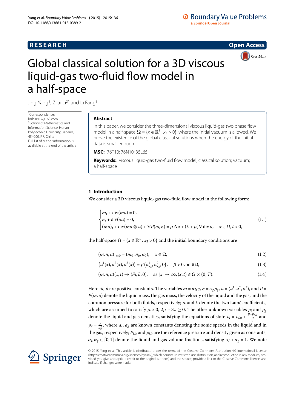 Global Classical Solution For A 3d Viscous Liquid Gas Two Fluid Flow Model In A Half Space Topic Of Research Paper In Mathematics Download Scholarly Article Pdf And Read For Free On Cyberleninka Open