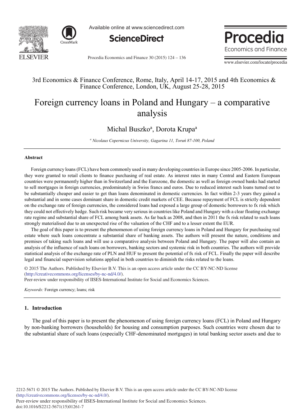 Foreign Currency Loans In Poland And Hungary A Comparative