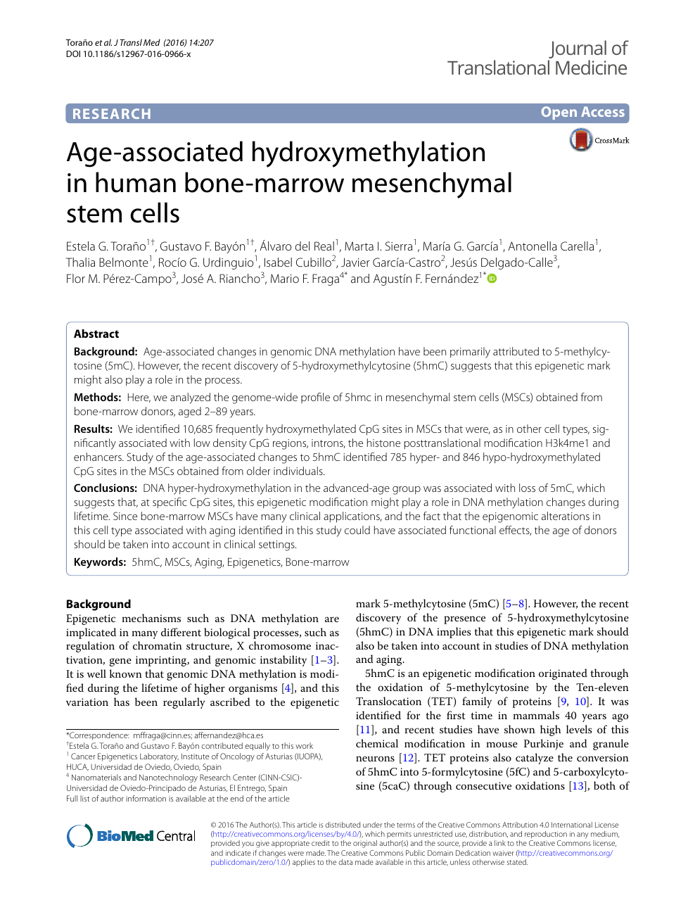 Age Associated Hydroxymethylation In Human Bone Marrow Mesenchymal Stem Cells Topic Of Research Paper In Clinical Medicine Download Scholarly Article Pdf And Read For Free On Cyberleninka Open Science Hub