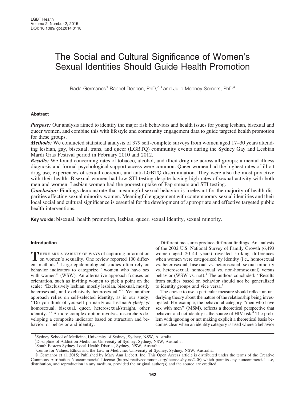 The Social and Cultural Significance of Womens Sexual Identities Should Guide Health Promotion pic
