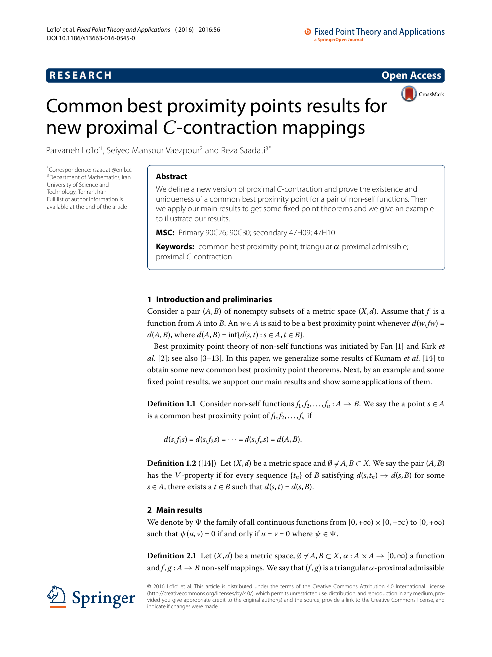 Common Best Proximity Points Results For New Proximal C Contraction Mappings Topic Of Research Paper In Mathematics Download Scholarly Article Pdf And Read For Free On Cyberleninka Open Science Hub