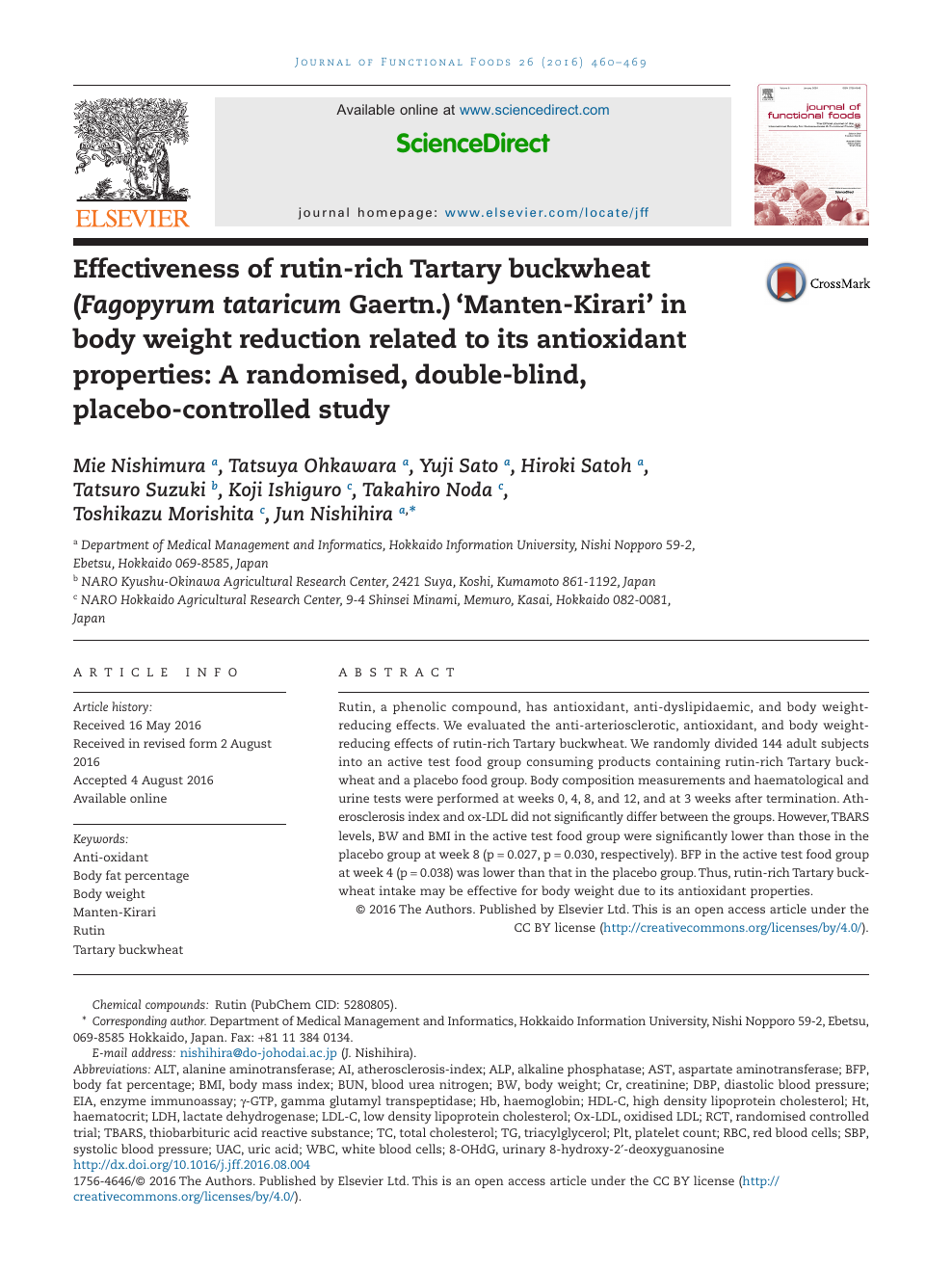 Cholesterol-Lowering Activity of Tartary Buckwheat Protein