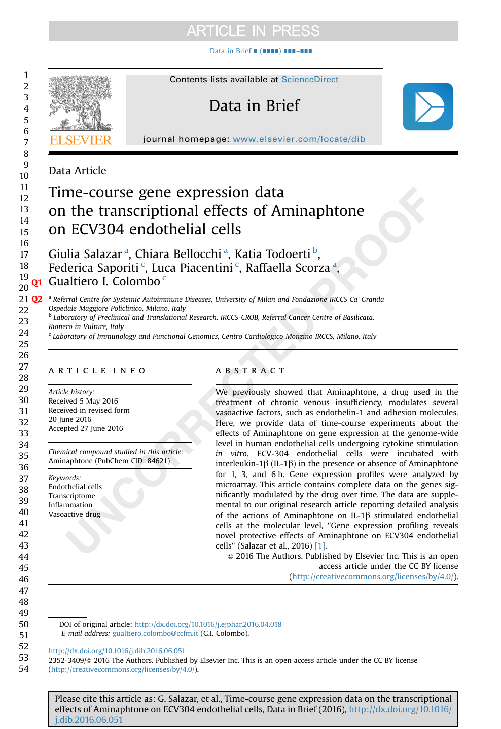 Time Course Gene Expression Data On The Transcriptional Effects Of Aminaphtone On Ecv304 Endothelial Cells Topic Of Research Paper In Biological Sciences Download Scholarly Article Pdf And Read For Free On Cyberleninka