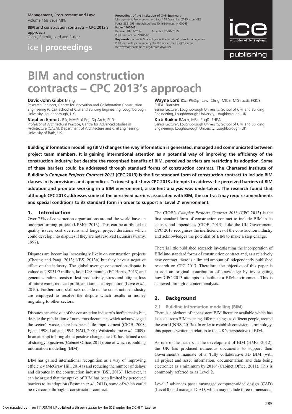 Bim And Construction Contracts Cpc 2013 S Approach Topic Of