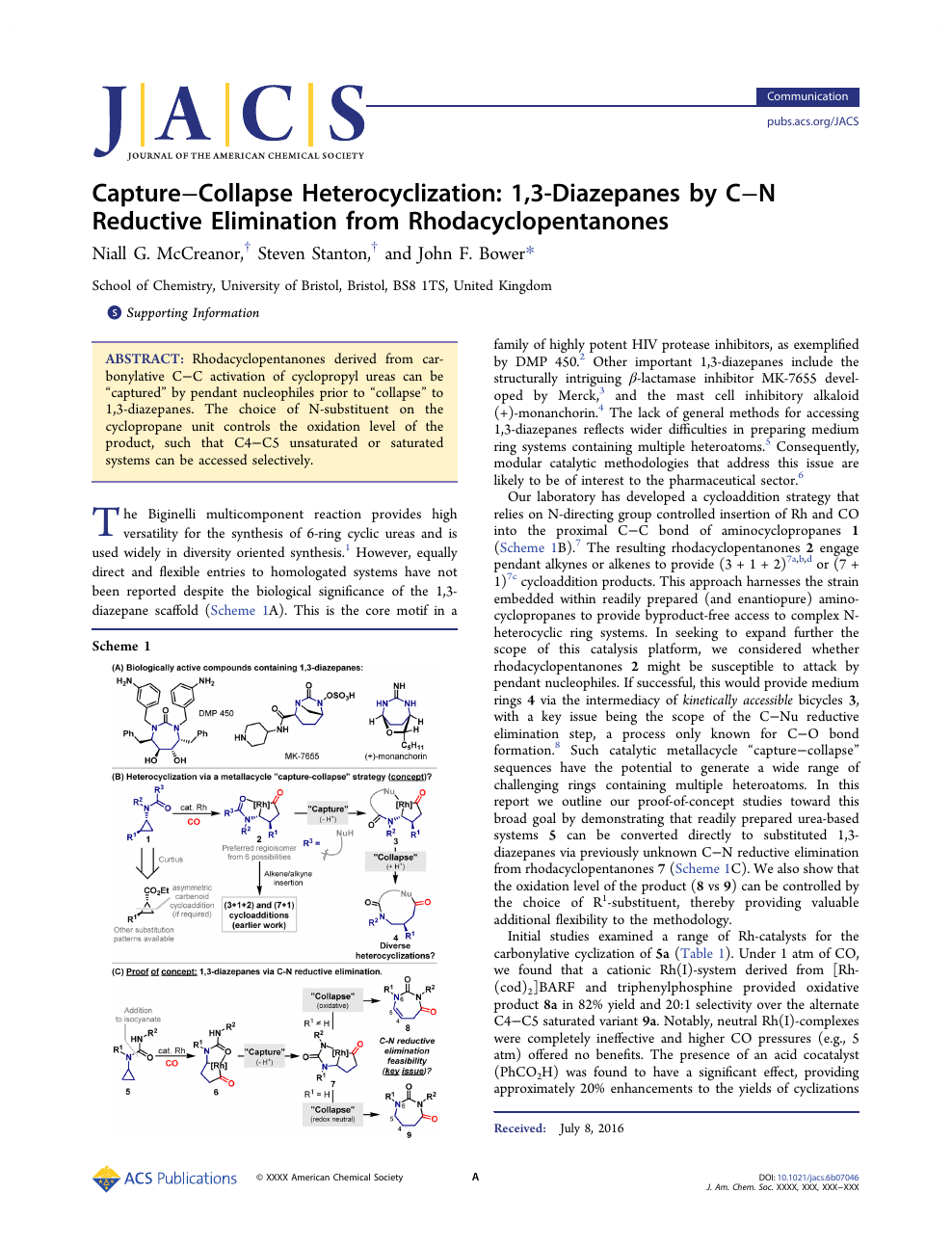 Capture Collapse Heterocyclization 1 3 Diazepanes By C N Reductive Elimination From Rhodacyclopentanones Topic Of Research Paper In Chemical Sciences Download Scholarly Article Pdf And Read For Free On Cyberleninka Open Science Hub