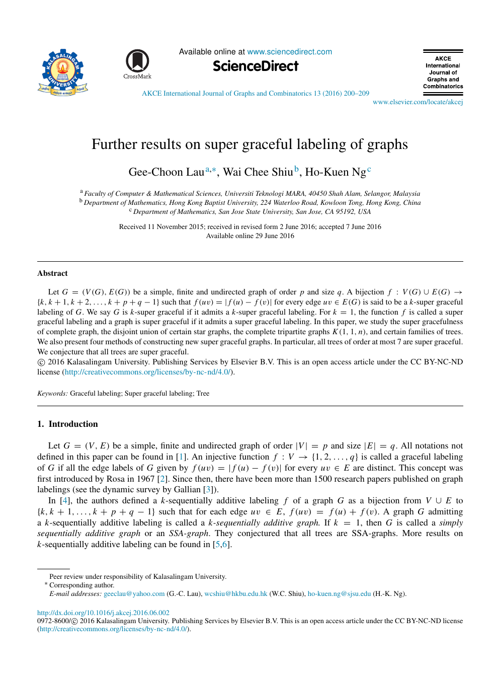 Further Results On Super Graceful Labeling Of Graphs Topic Of Research Paper In Computer And Information Sciences Download Scholarly Article Pdf And Read For Free On Cyberleninka Open Science Hub