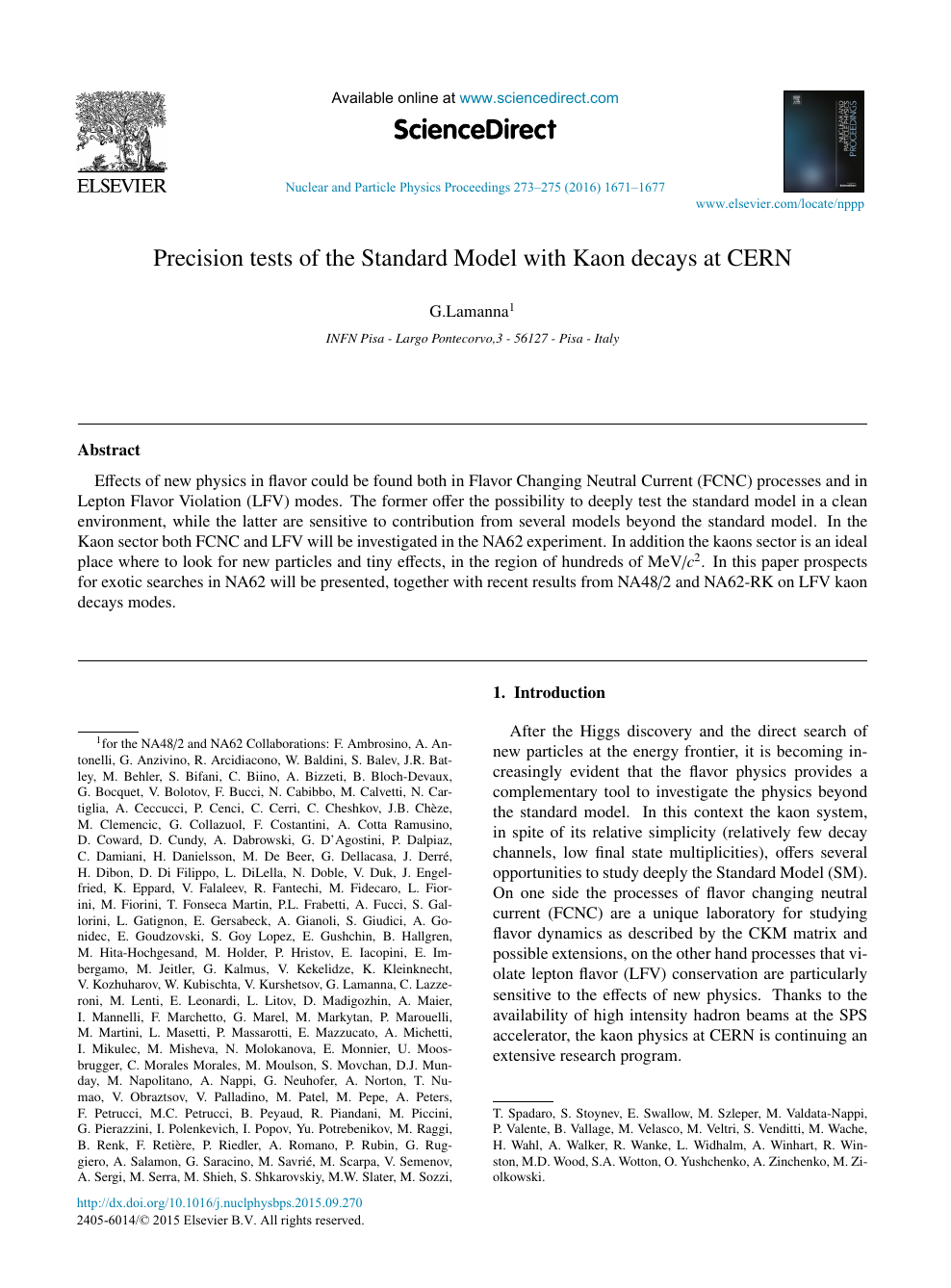 Precision Tests Of The Standard Model With Kaon Decays At Cern Topic Of Research Paper In Physical Sciences Download Scholarly Article Pdf And Read For Free On Cyberleninka Open Science Hub