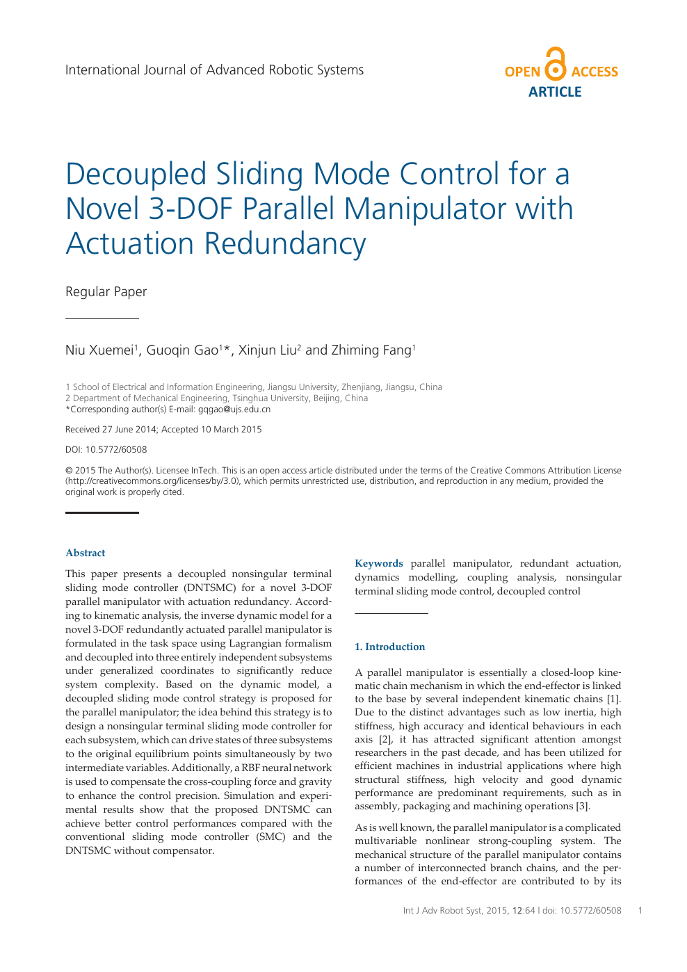 Decoupled Sliding Mode Control For A Novel 3 Dof Parallel Manipulator With Actuation Redundancy Topic Of Research Paper In Mechanical Engineering Download Scholarly Article Pdf And Read For Free On Cyberleninka Open - roblox id for r.i.p2