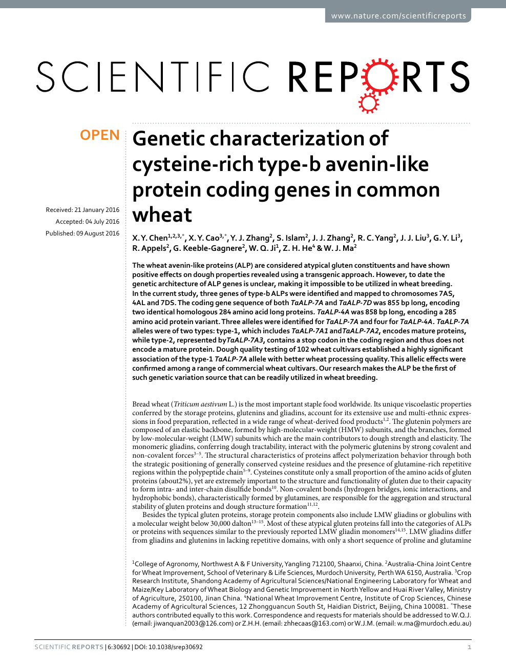 Genetic Characterization Of Cysteine Rich Type B Avenin Like Protein Coding Genes In Common Wheat Topic Of Research Paper In Biological Sciences Download Scholarly Article Pdf And Read For Free On Cyberleninka Open Science