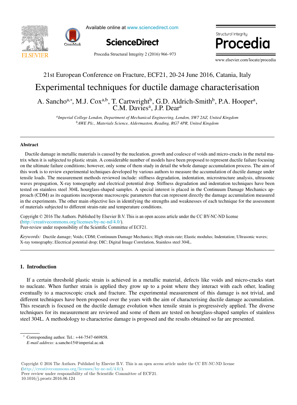 Experimental Techniques For Ductile Damage Characterisation Topic Of Research Paper In Materials Engineering Download Scholarly Article Pdf And Read For Free On Cyberleninka Open Science Hub
