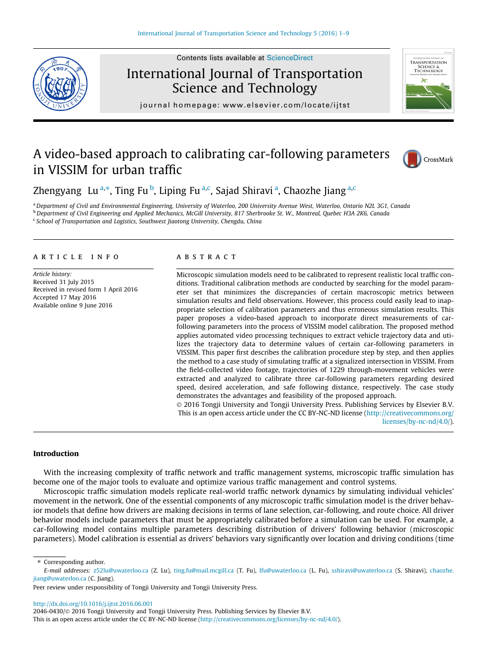 A Video Based Approach To Calibrating Car Following Parameters In Vissim For Urban Traffic Topic Of Research Paper In Earth And Related Environmental Sciences Download Scholarly Article Pdf And Read For Free On