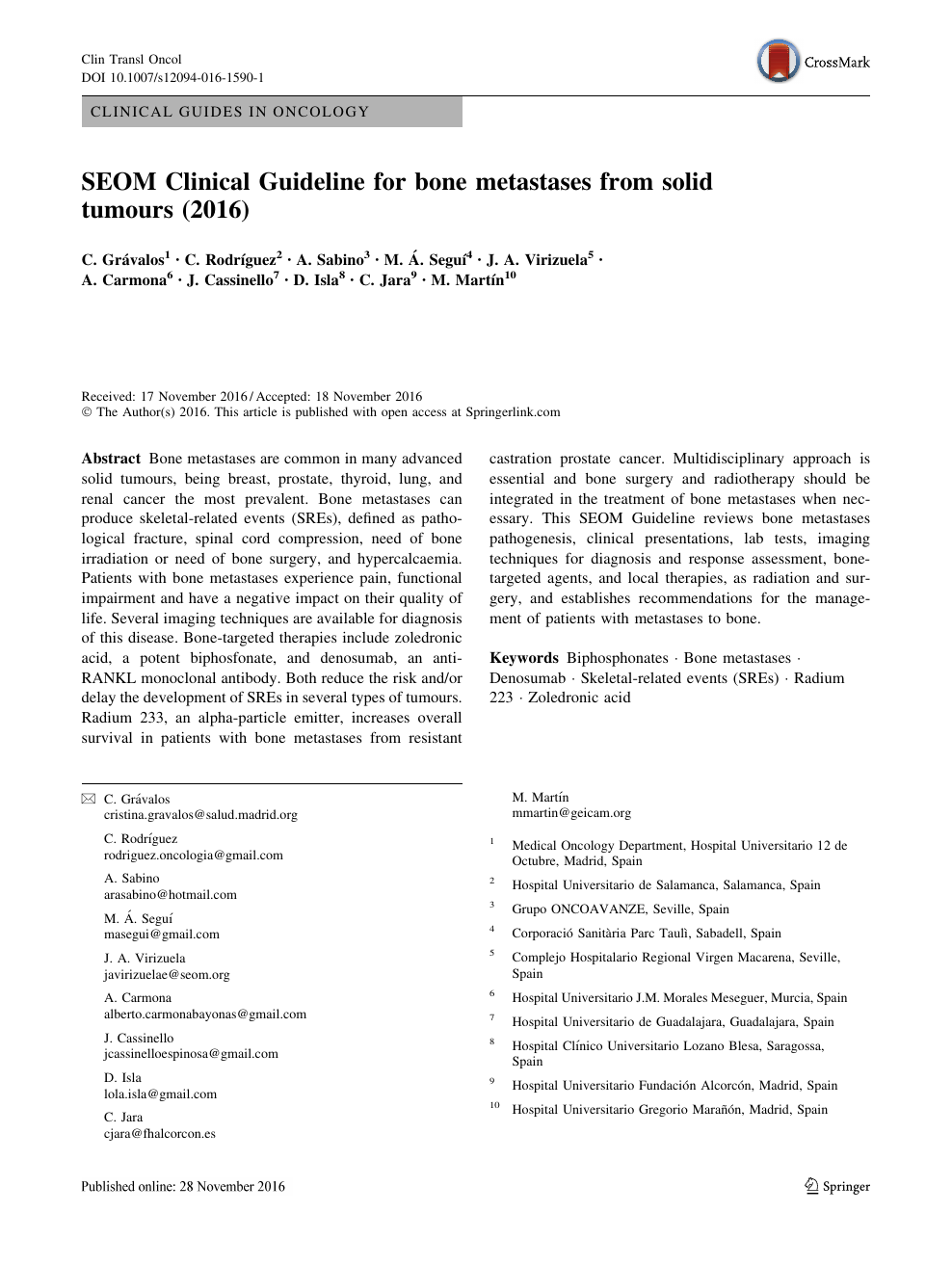 Seom Clinical Guideline For Bone Metastases From Solid Tumours 2016 Topic Of Research Paper In Clinical Medicine Download Scholarly Article Pdf And Read For Free On Cyberleninka Open Science Hub
