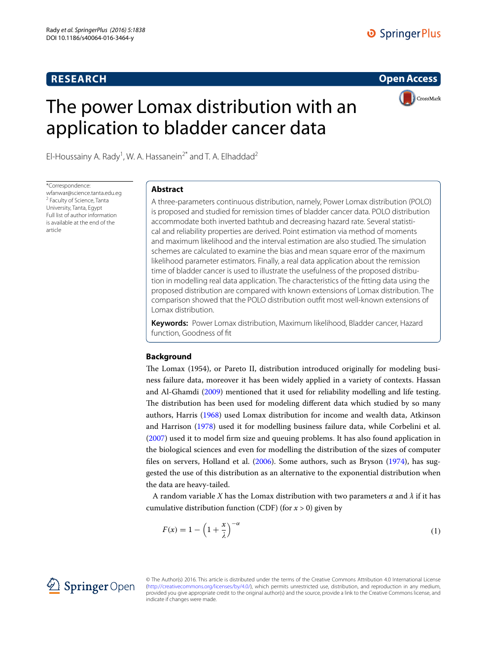 lomax distribution