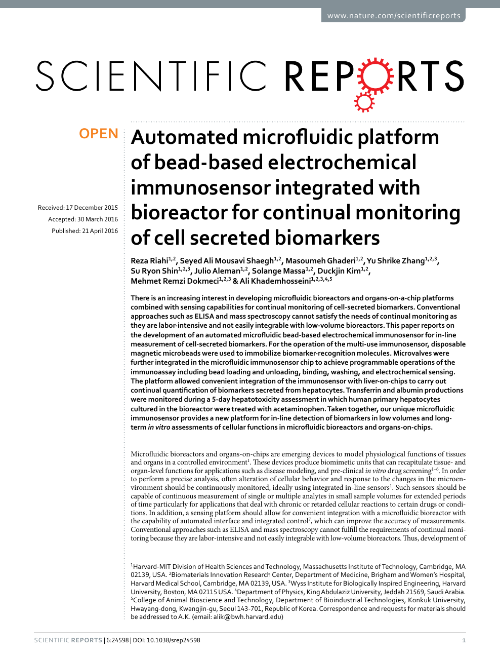 Automated microfluidic platform of bead-based electrochemical