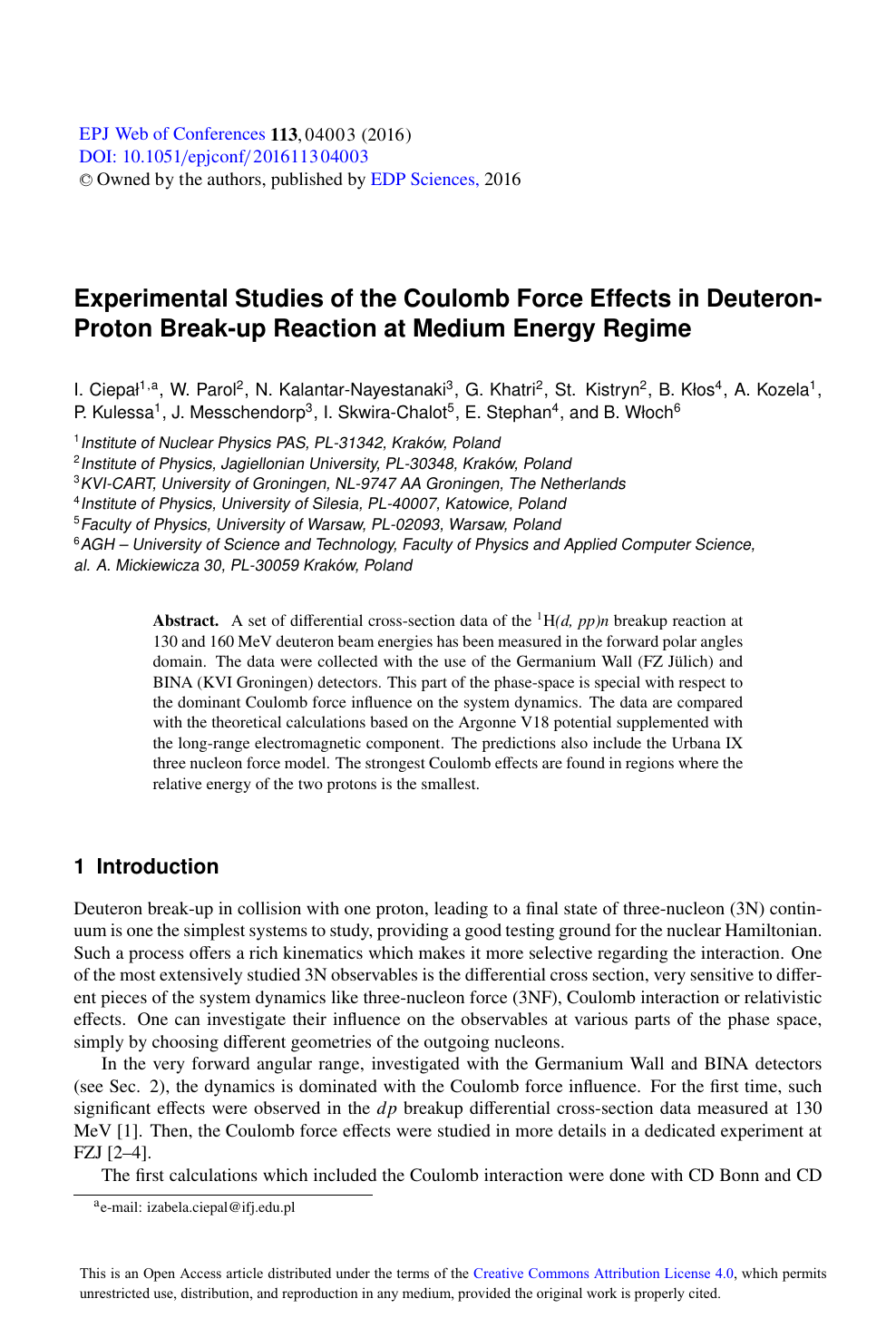 Experimental Studies Of The Coulomb Force Effects In Deuteron Proton Break Up Reaction At Medium Energy Regime Topic Of Research Paper In Physical Sciences Download Scholarly Article Pdf And Read For Free On