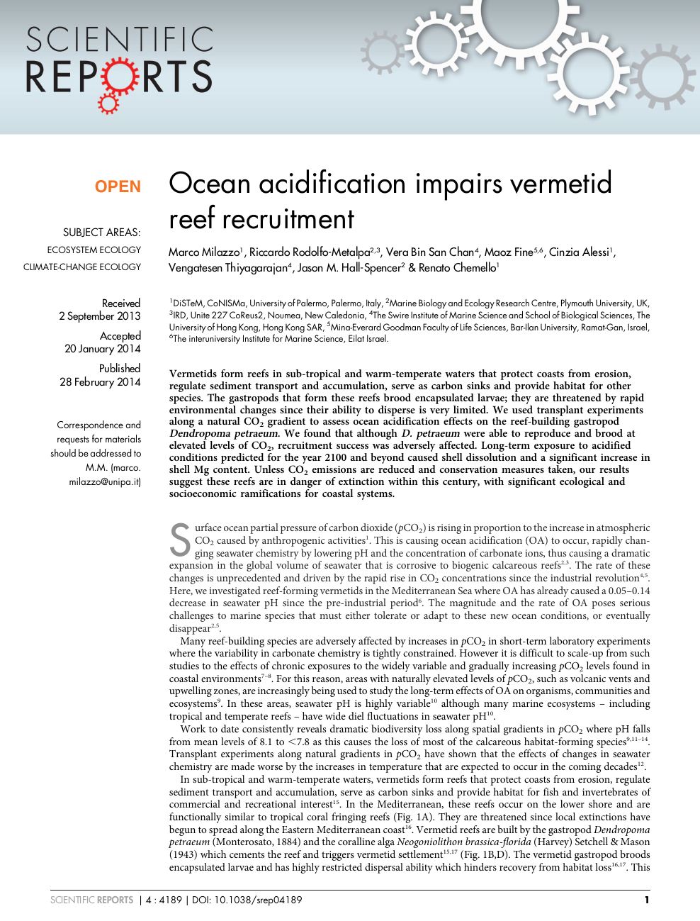 ocean acidification research paper