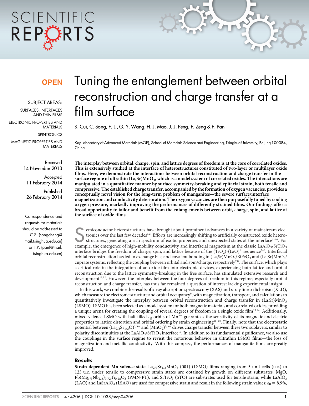 Tuning The Entanglement Between Orbital Reconstruction And Charge Transfer At A Film Surface Topic Of Research Paper In Nano Technology Download Scholarly Article Pdf And Read For Free On Cyberleninka Open Science