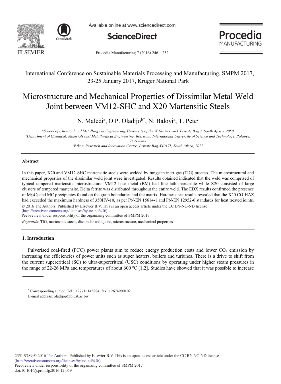 Microstructure And Mechanical Properties Of Dissimilar Metal Weld Joint Between Vm12 Shc And X Martensitic Steels Topic Of Research Paper In Materials Engineering Download Scholarly Article Pdf And Read For Free On
