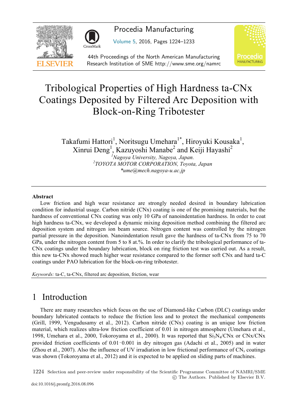Tribological Properties Of High Hardness Ta Cnx Coatings Deposited By Filtered Arc Deposition With Block On Ring Tribotester Topic Of Research Paper In Materials Engineering Download Scholarly Article Pdf And Read For Free On