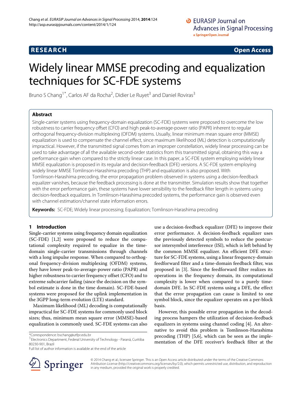 Widely Linear Mmse Precoding And Equalization Techniques For Sc Fde Systems Topic Of Research Paper In Medical Engineering Download Scholarly Article Pdf And Read For Free On Cyberleninka Open Science Hub