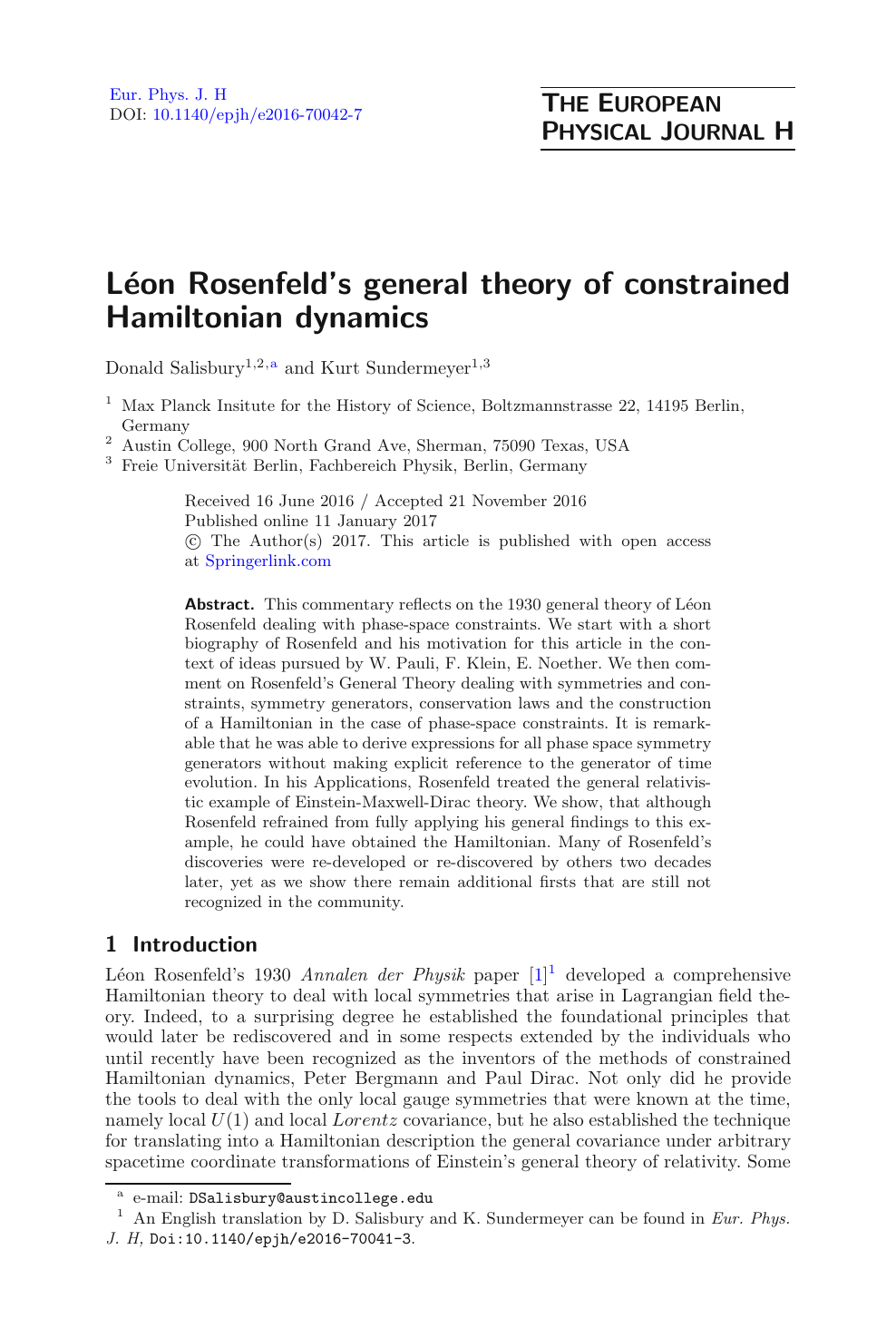 Leon Rosenfeld S General Theory Of Constrained Hamiltonian Dynamics Topic Of Research Paper In Physical Sciences Download Scholarly Article Pdf And Read For Free On Cyberleninka Open Science Hub