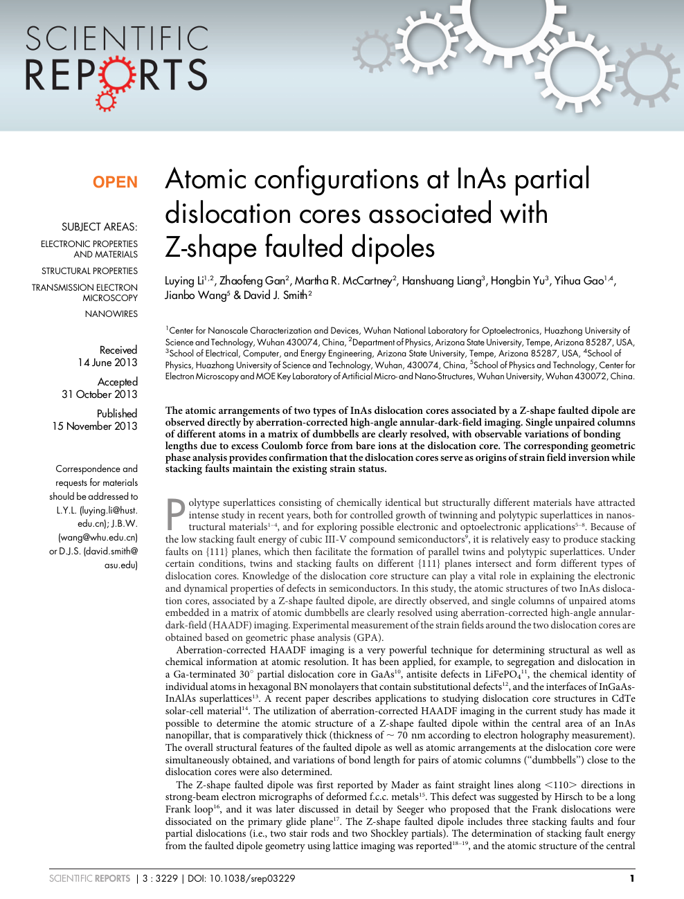Atomic Configurations At Inas Partial Dislocation Cores Associated With Z Shape Faulted Dipoles Topic Of Research Paper In Materials Engineering Download Scholarly Article Pdf And Read For Free On Cyberleninka Open Science