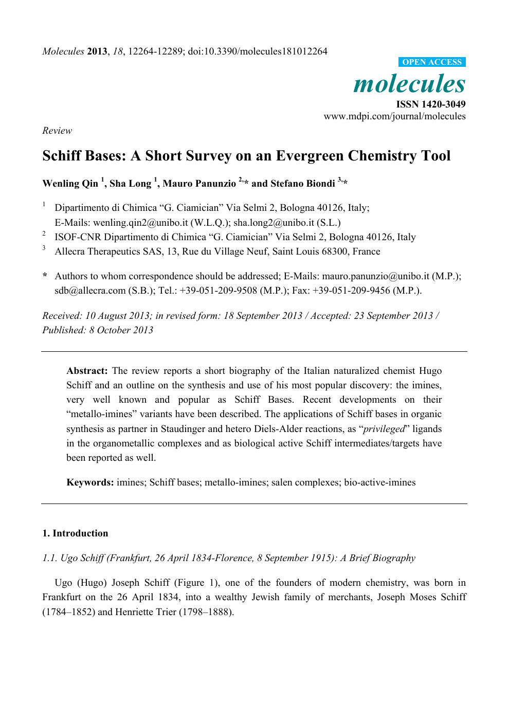 Schiff Bases A Short Survey On An Evergreen Chemistry Tool Topic Of Research Paper In Chemical Sciences Download Scholarly Article Pdf And Read For Free On Cyberleninka Open Science Hub