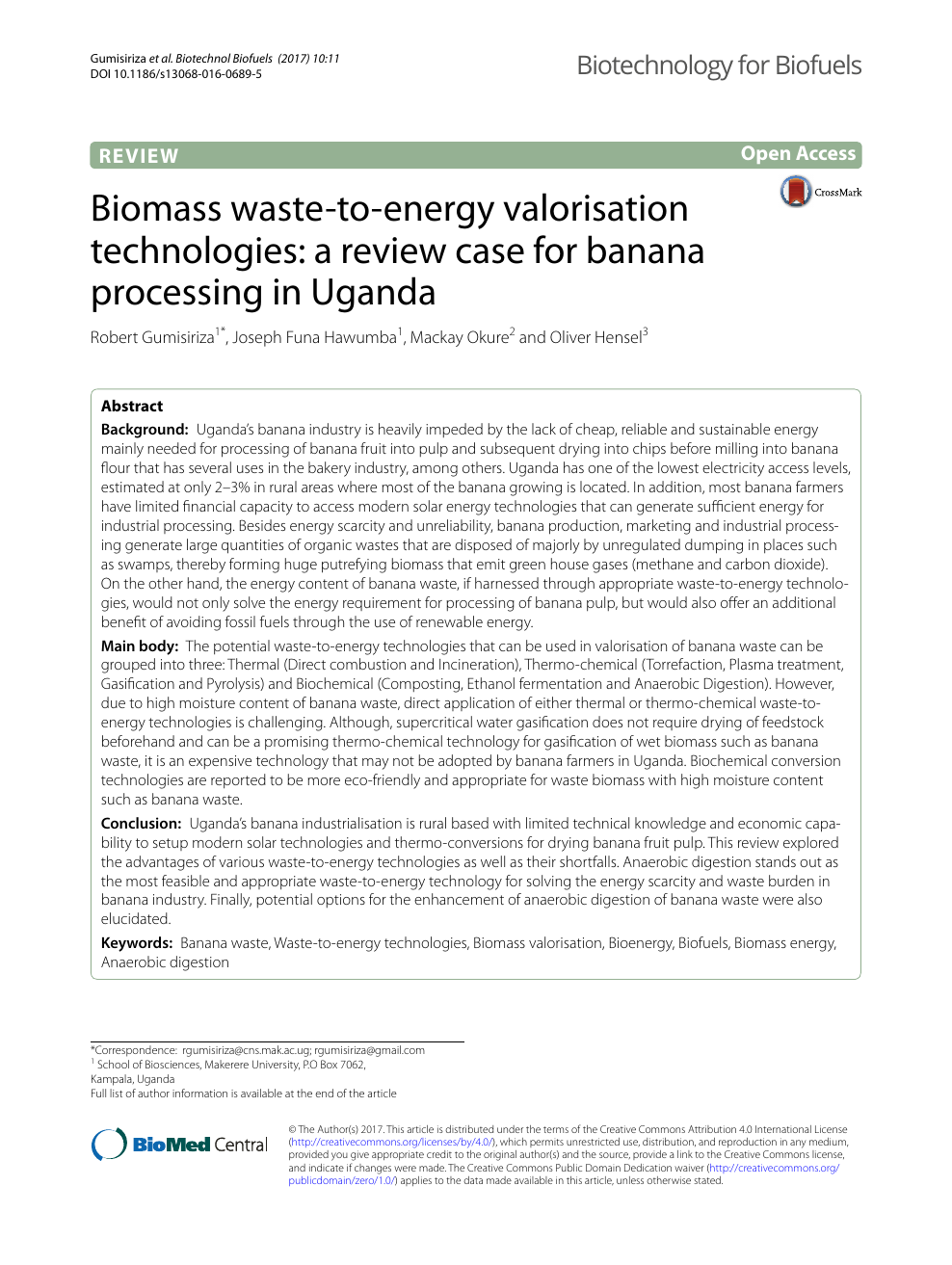 Biomass Waste To Energy Valorisation Technologies A Review Case