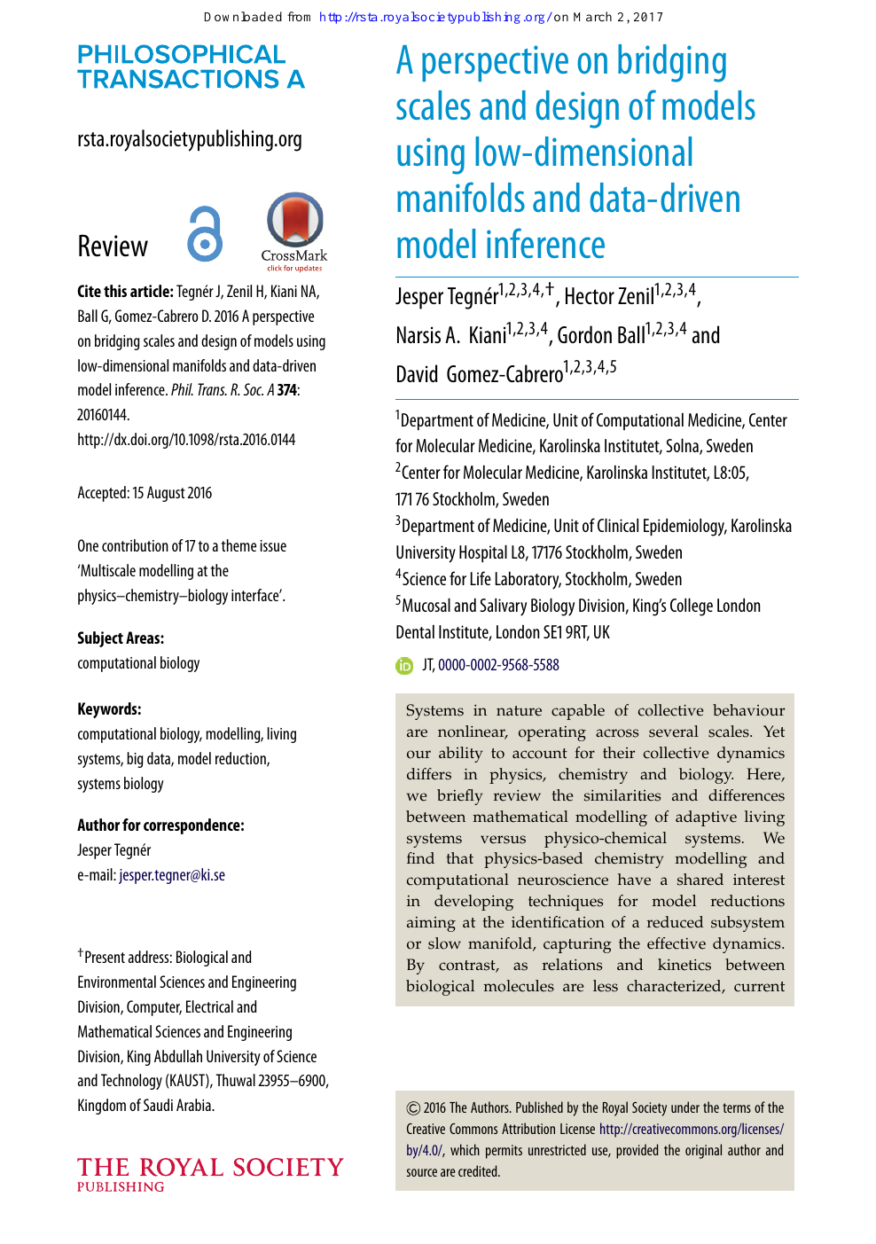 A perspective on bridging scales design of models using low-dimensional manifolds and data-driven model inference – of research paper in Nano-technology. Download scholarly article PDF read for free on