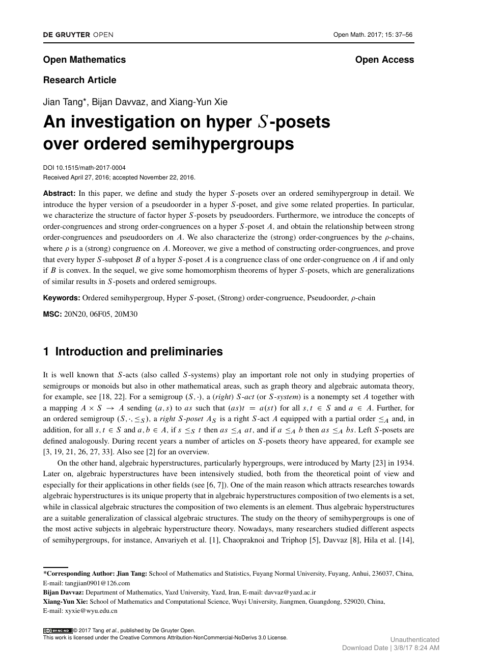 An Investigation On Hyper S Posets Over Ordered Semihypergroups Topic Of Research Paper In Mathematics Download Scholarly Article Pdf And Read For Free On Cyberleninka Open Science Hub