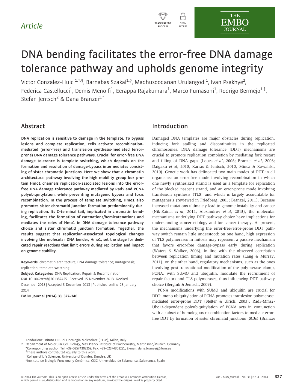 Dna Bending Facilitates The Error Free Dna Damage Tolerance Pathway And Upholds Genome Integrity Topic Of Research Paper In Biological Sciences Download Scholarly Article Pdf And Read For Free On Cyberleninka Open