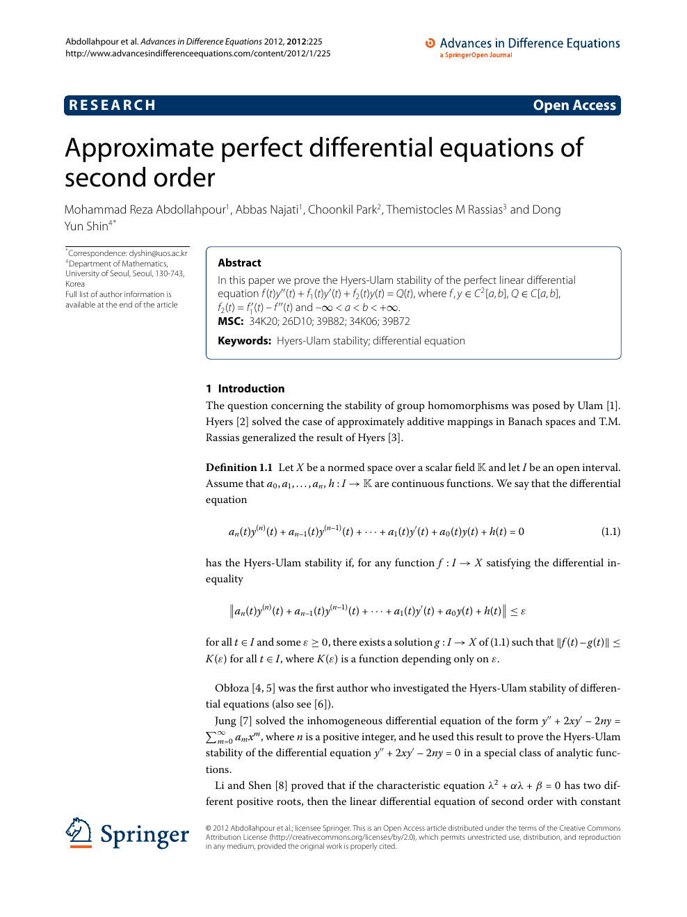 Approximate Perfect Differential Equations Of Second Order Topic Of Research Paper In Mathematics Download Scholarly Article Pdf And Read For Free On Cyberleninka Open Science Hub