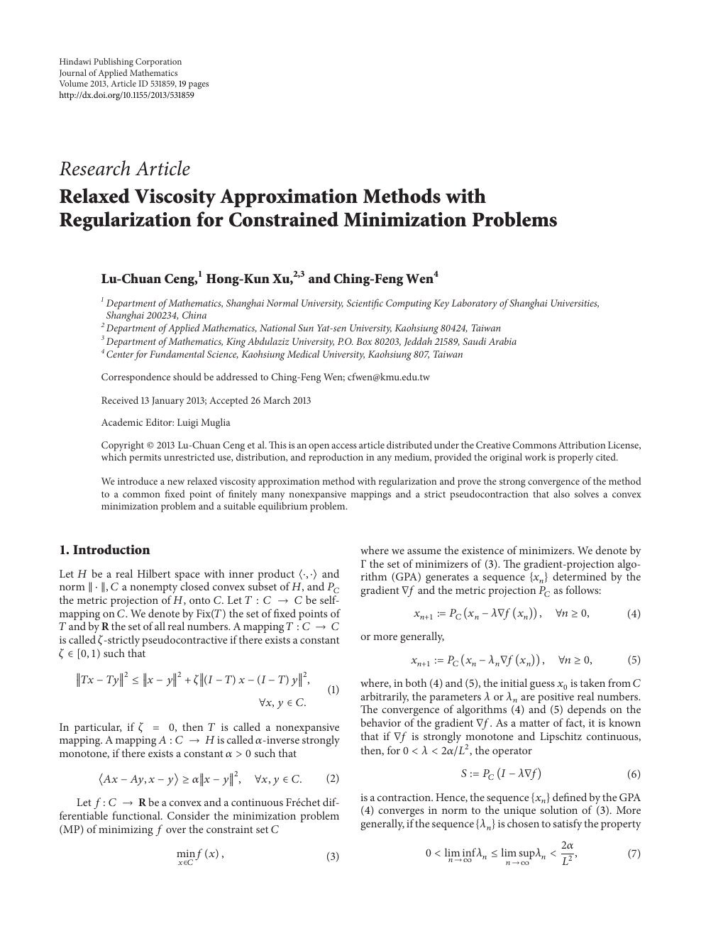 Relaxed Viscosity Approximation Methods With Regularization For Constrained Minimization Problems Topic Of Research Paper In Mathematics Download Scholarly Article Pdf And Read For Free On Cyberleninka Open Science Hub