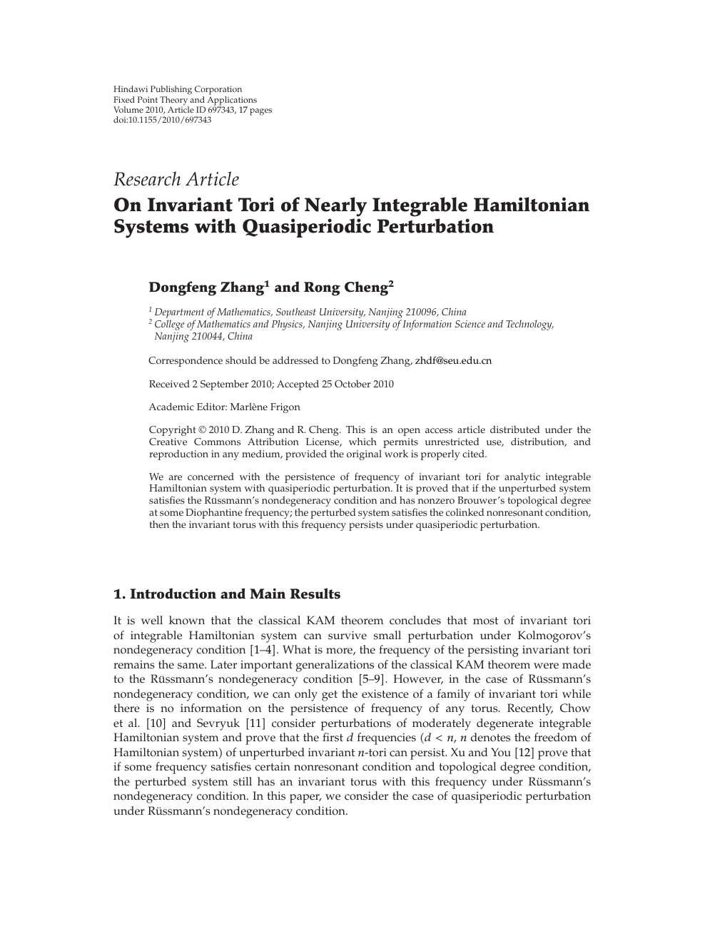 On Invariant Tori Of Nearly Integrable Hamiltonian Systems With Quasiperiodic Perturbation Topic Of Research Paper In Mathematics Download Scholarly Article Pdf And Read For Free On Cyberleninka Open Science Hub