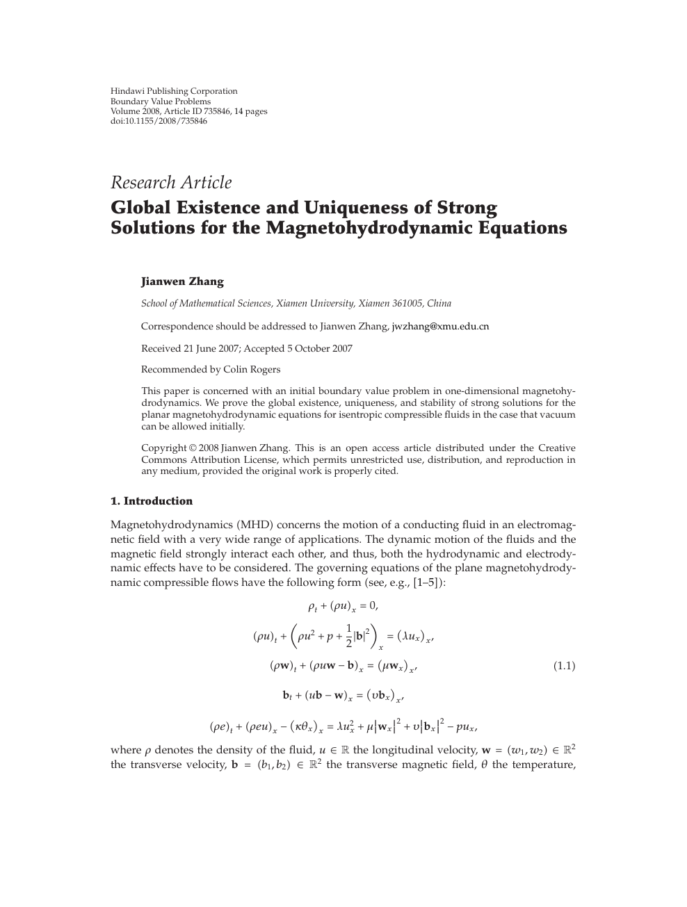 Global Existence And Uniqueness Of Strong Solutions For The Magnetohydrodynamic Equations Topic Of Research Paper In Mathematics Download Scholarly Article Pdf And Read For Free On Cyberleninka Open Science Hub