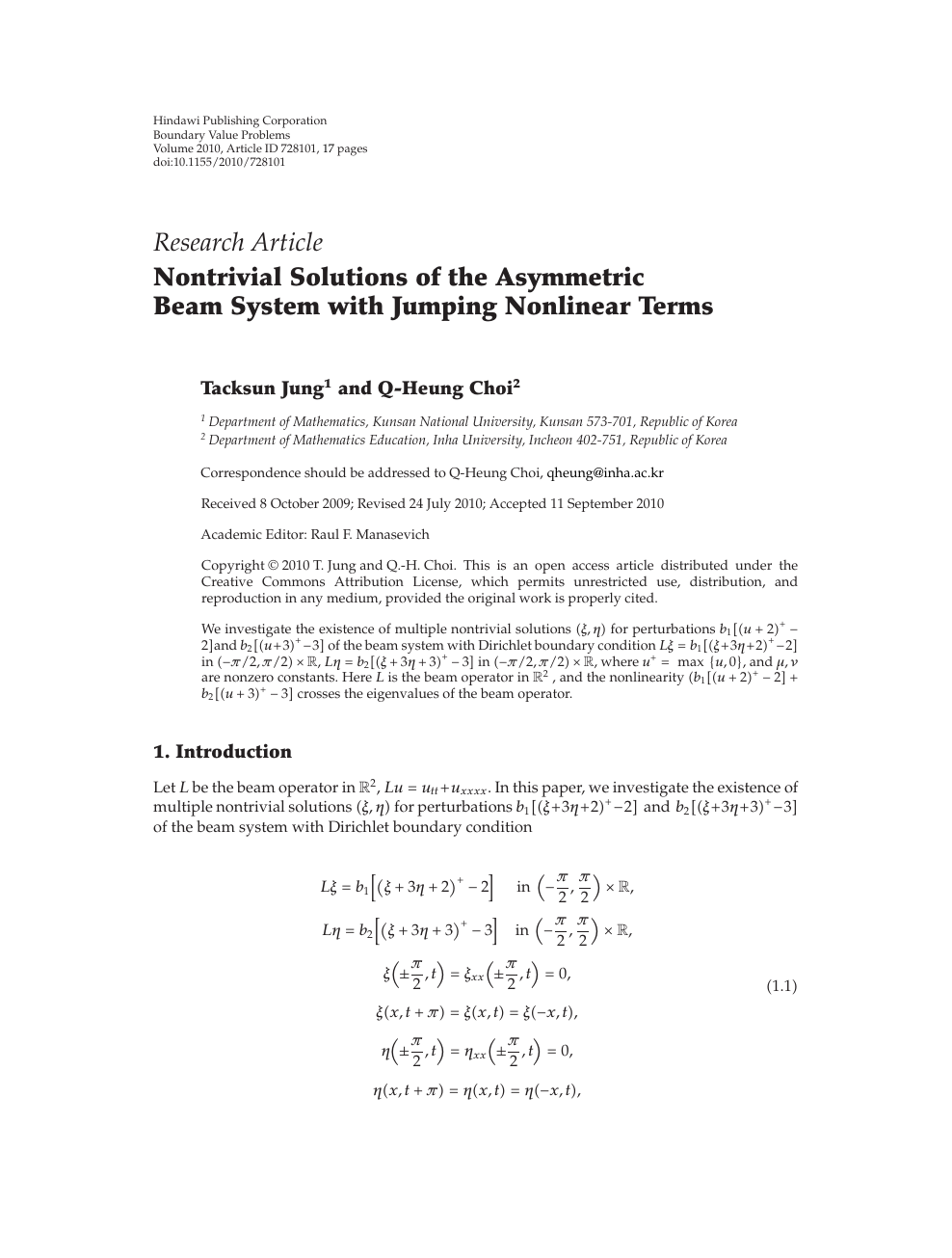 Nontrivial Solutions Of The Asymmetric Beam System With Jumping Nonlinear Terms Topic Of Research Paper In Mathematics Download Scholarly Article Pdf And Read For Free On Cyberleninka Open Science Hub