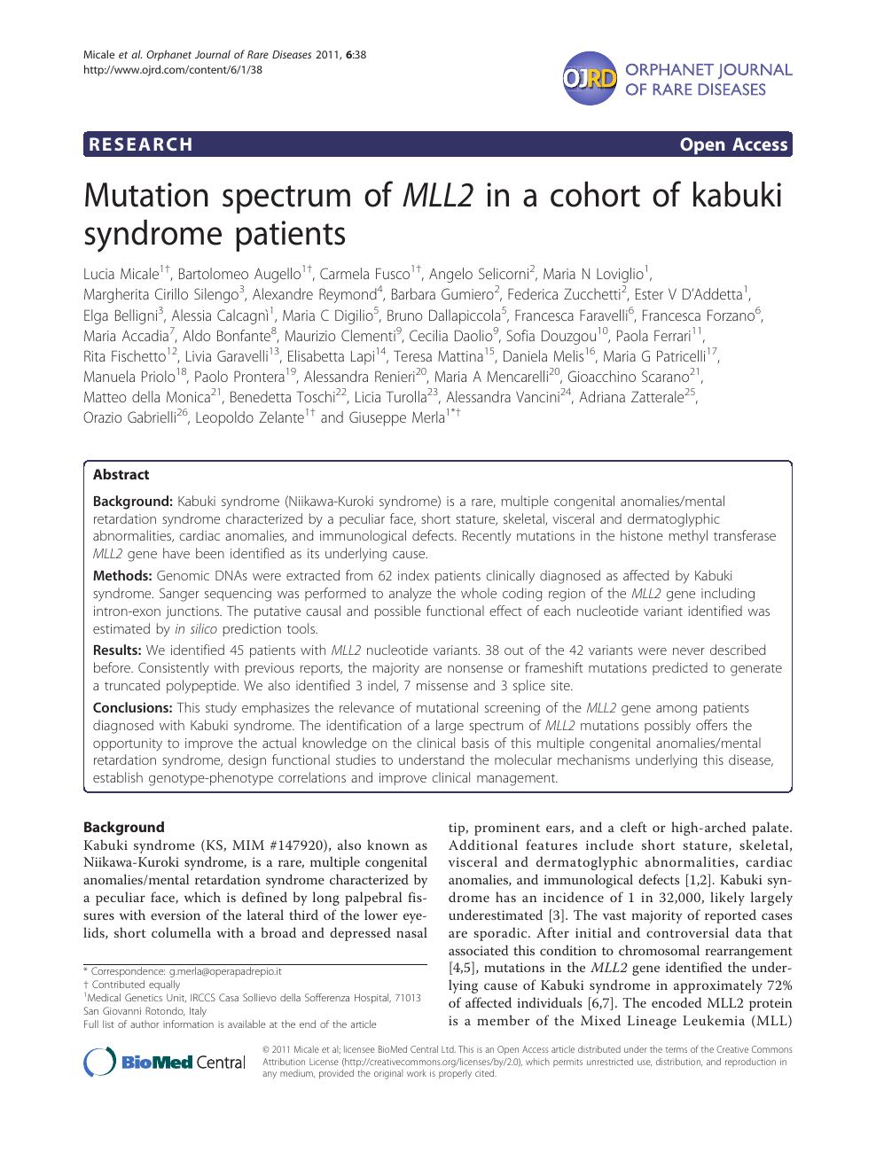 Clinical heterogeneity of Kabuki syndrome in a cohort of Italian patients  and review of the literature