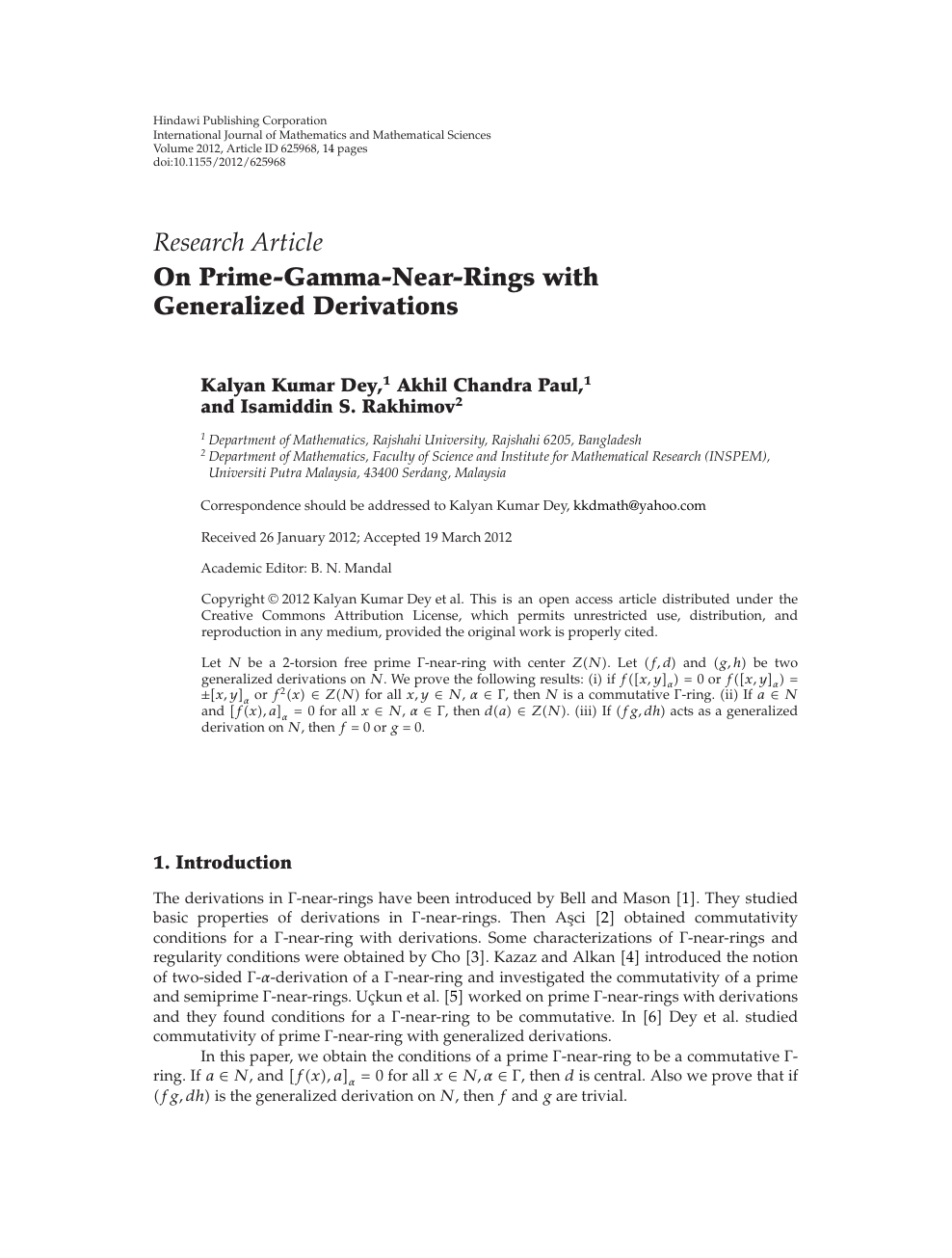 On Prime Gamma Near Rings With Generalized Derivations Topic Of Research Paper In Mathematics Download Scholarly Article Pdf And Read For Free On Cyberleninka Open Science Hub