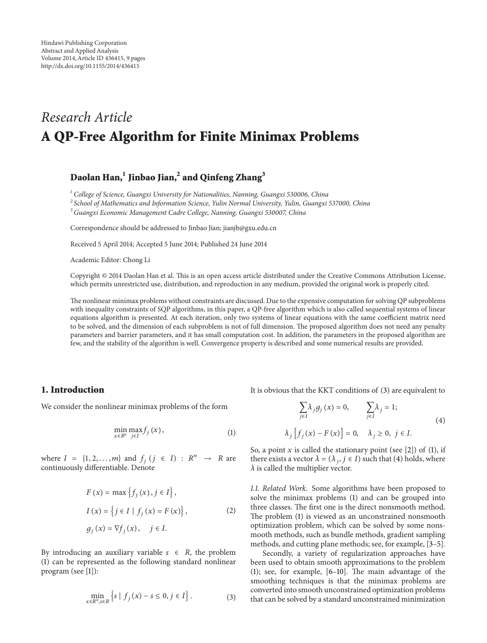 A Qp Free Algorithm For Finite Minimax Problems Topic Of Research Paper In Mathematics Download Scholarly Article Pdf And Read For Free On Cyberleninka Open Science Hub