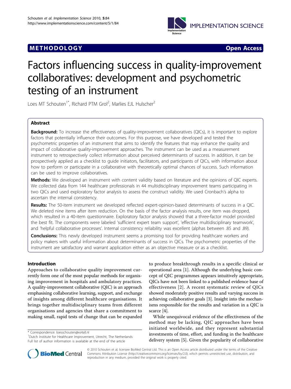 quality improvement research understanding the science of change in healthcare