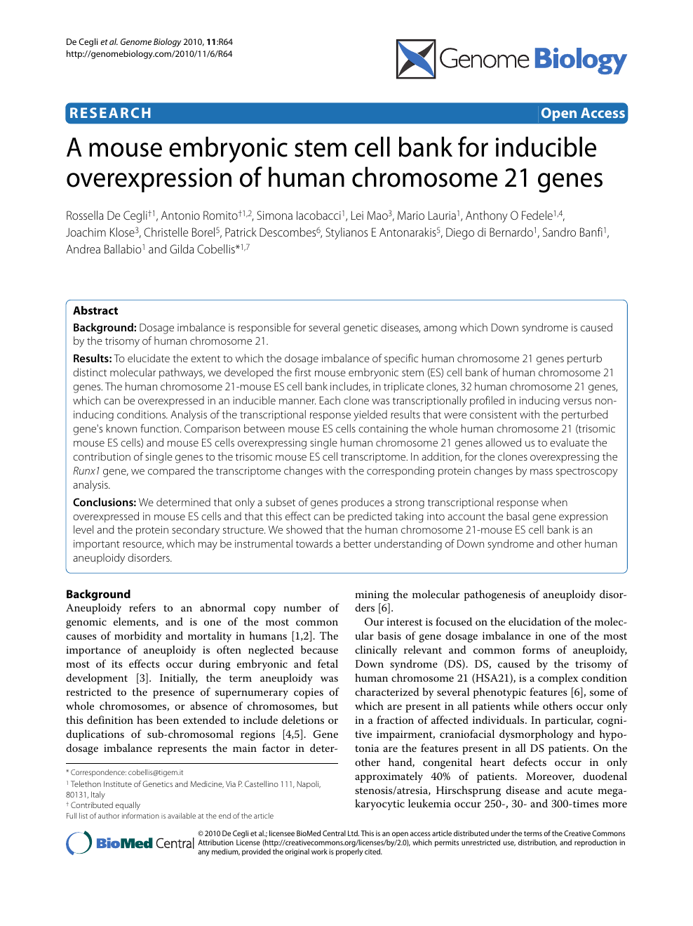 A Mouse Embryonic Stem Cell Bank For Inducible Overexpression Of Human Chromosome 21 Genes Topic Of Research Paper In Biological Sciences Download Scholarly Article Pdf And Read For Free On Cyberleninka