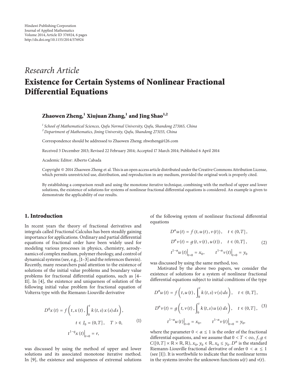 Existence For Certain Systems Of Nonlinear Fractional Differential Equations Topic Of Research Paper In Mathematics Download Scholarly Article Pdf And Read For Free On Cyberleninka Open Science Hub