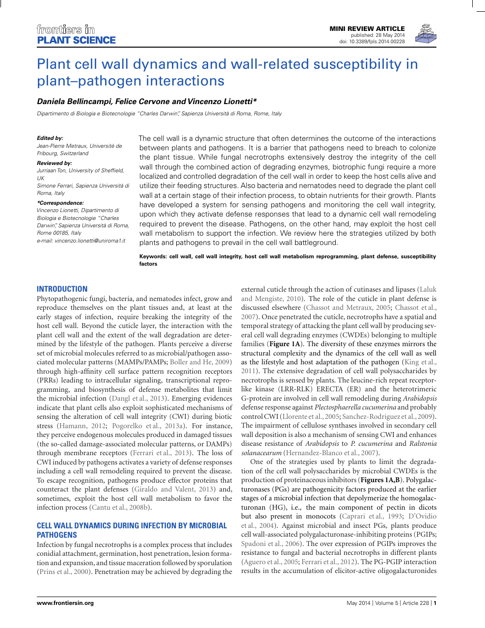 Plant Cell Wall Dynamics And Wall Related Susceptibility In Planta Pathogen Interactions Topic Of Research Paper In Biological Sciences Download Scholarly Article Pdf And Read For Free On Cyberleninka Open Science Hub